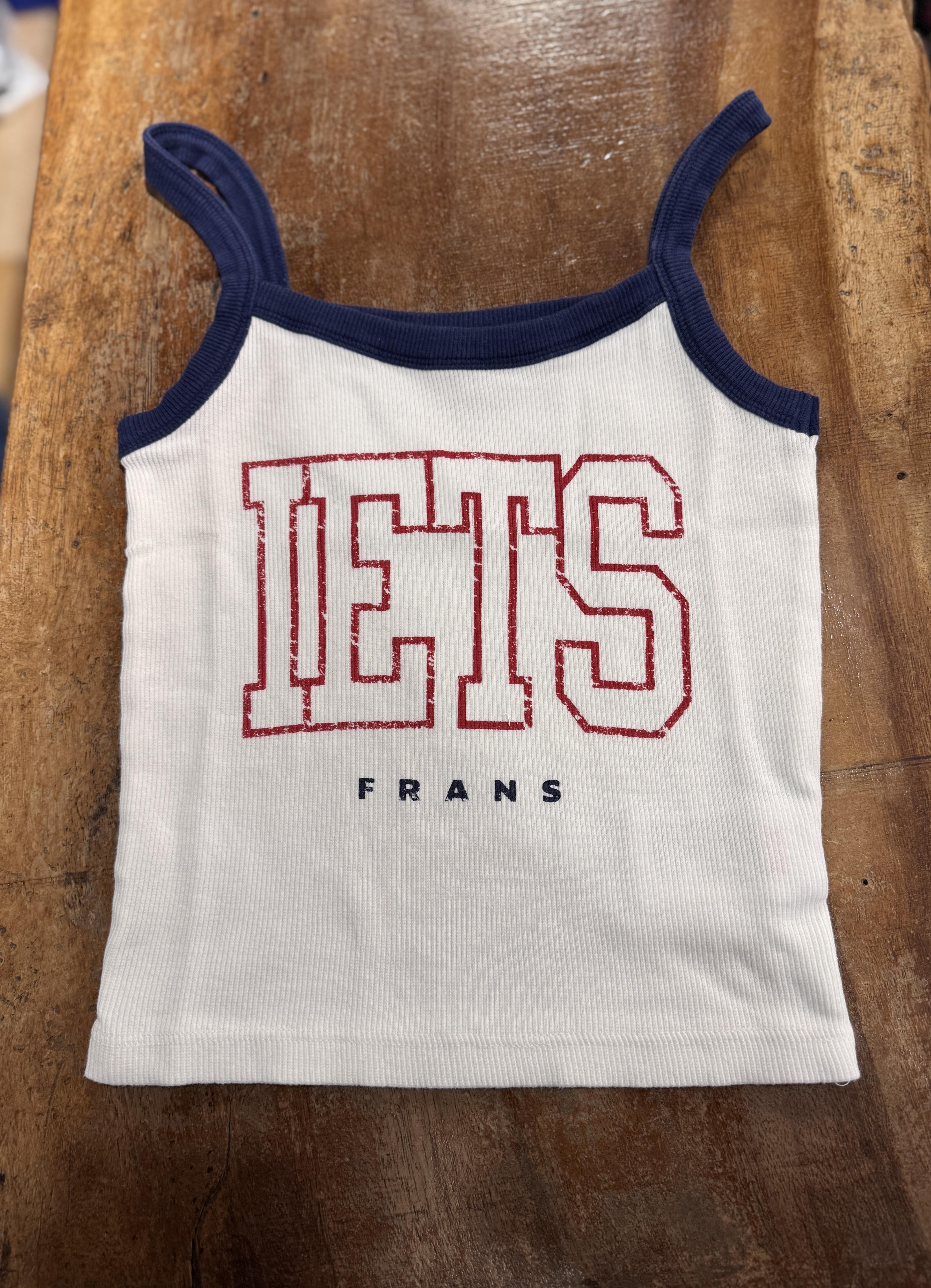 Lacivert Askılı Beyaz Crop Atlet