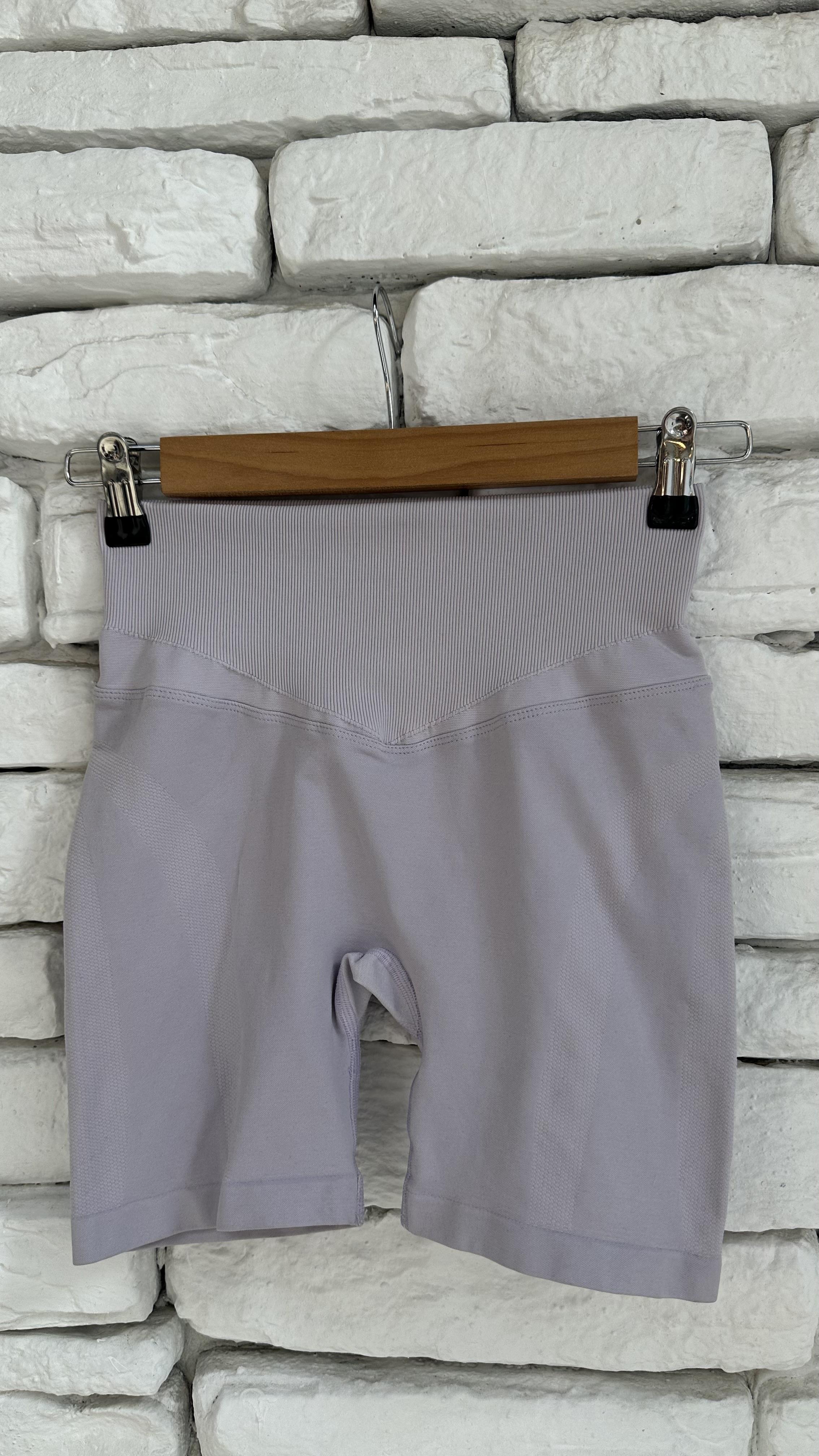 Orjinal Marka Baskılı Şekillendirici Lila Biker Tayt