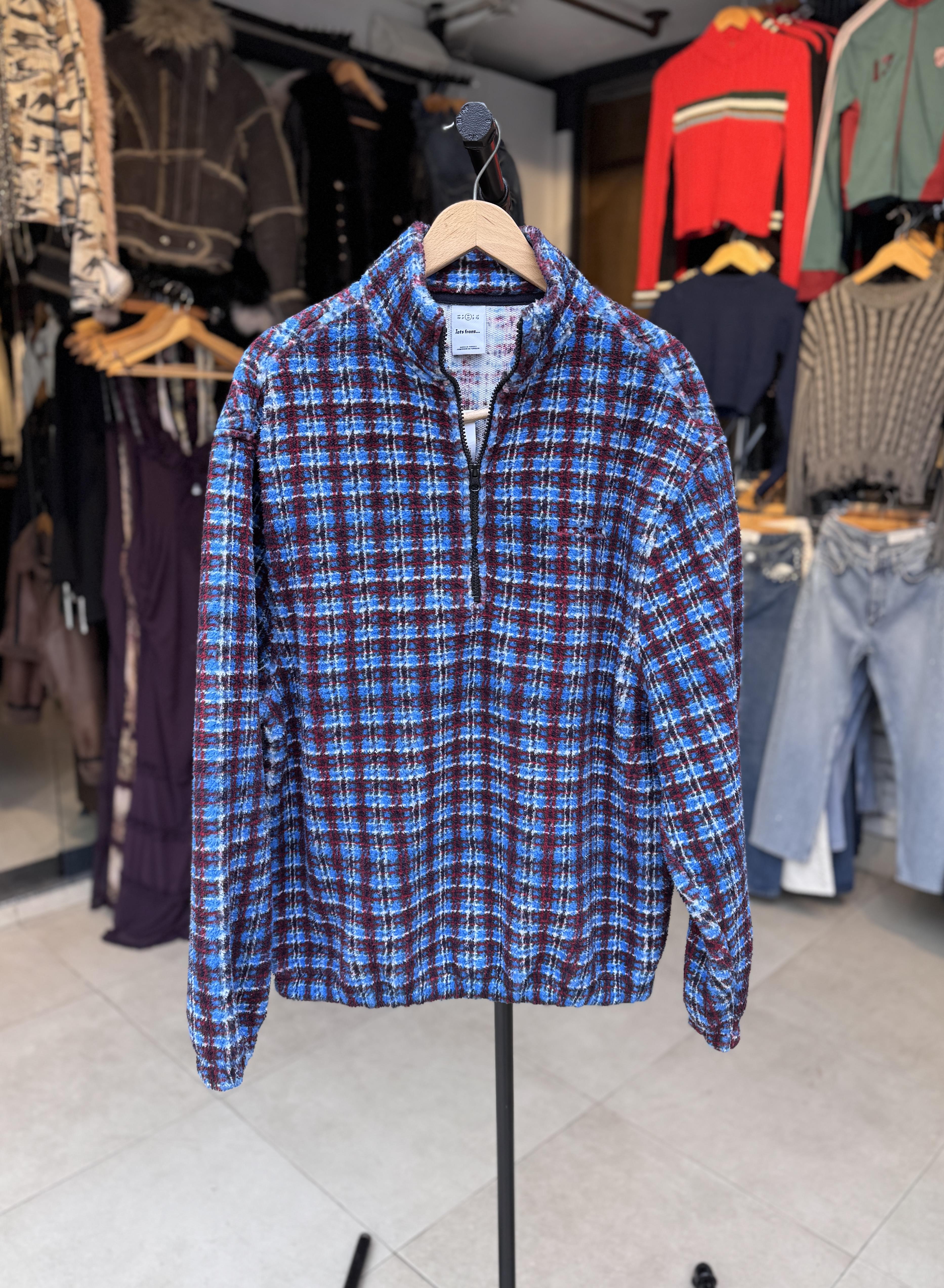 Oversize Polar Bordo Mavi Renk Sweatshirt