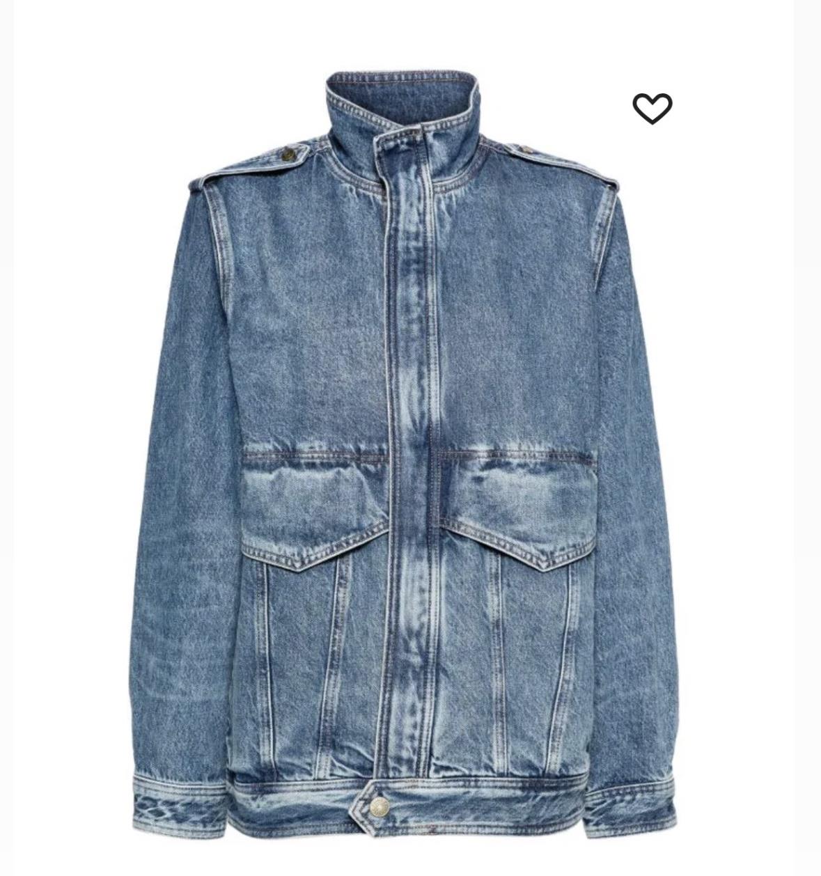 Paket Çebli Oversize Yıkamalı Mavi Tasarım Ceket