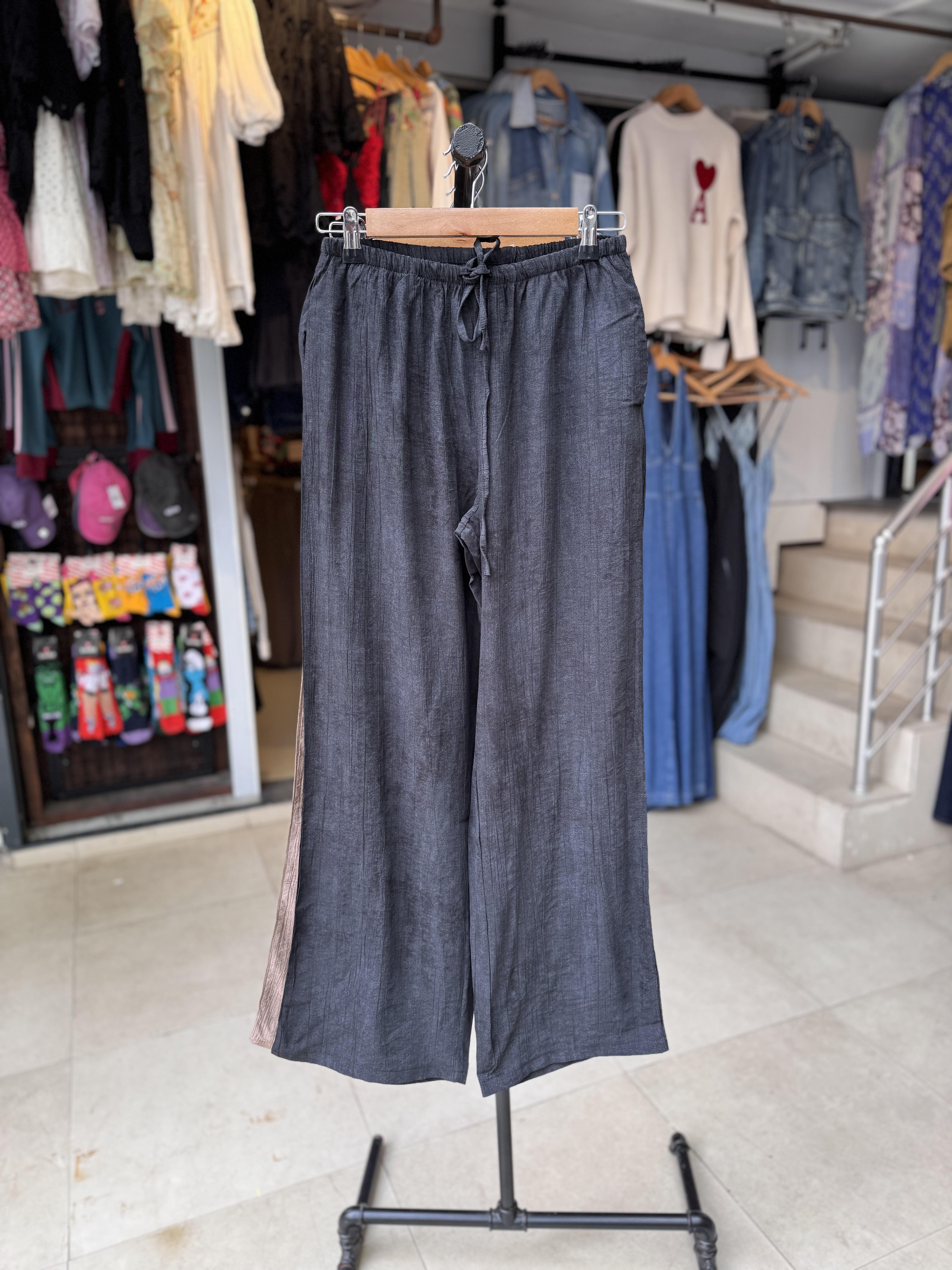 Siyah Keten Pantolon