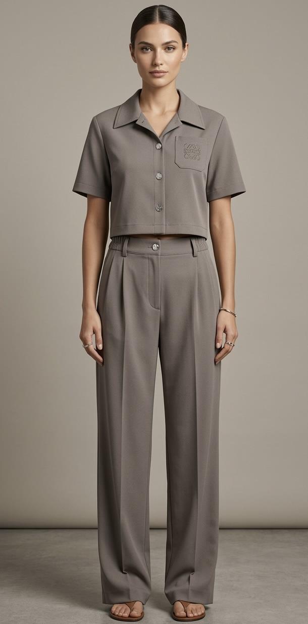 Vizon Premium Kumaş Kısa Kollu Gömlek Pantolon Takım 