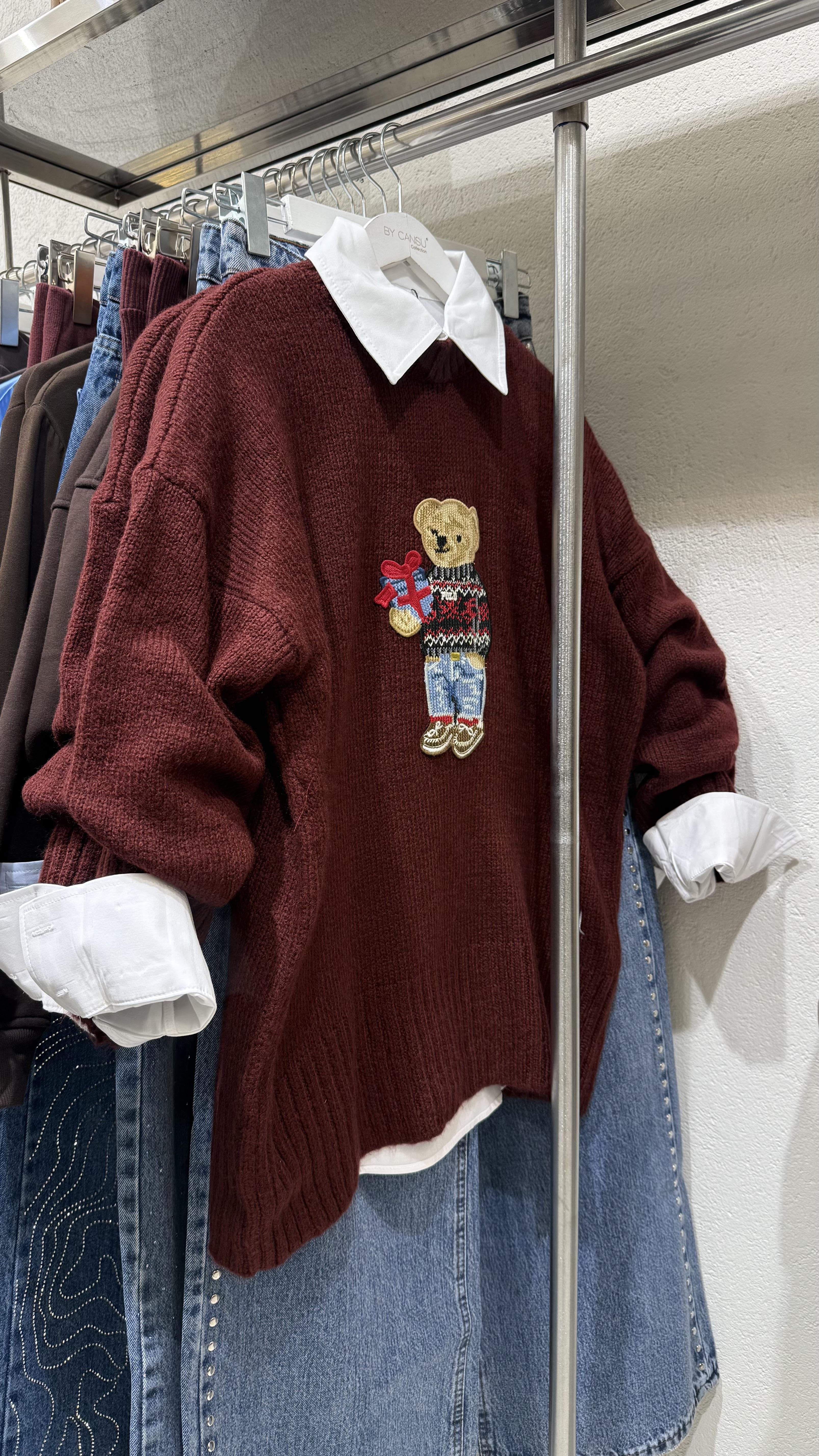 Bordo teddy kazak