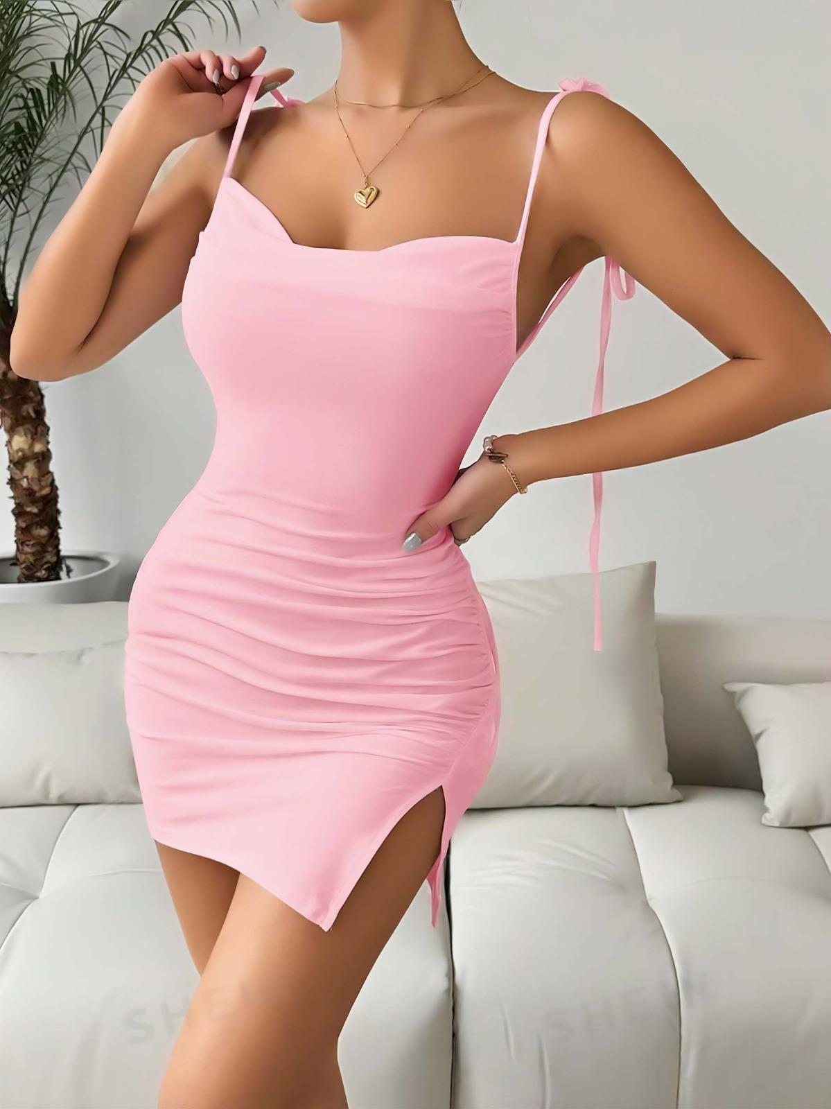 Pembe Fantezi Clup Elbisesi 6675