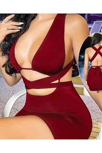 Kadın Kahverengi Elbise Fantezi 5080