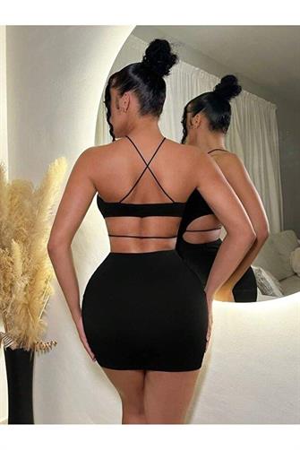 Siyah Fantezi Elbise 5086