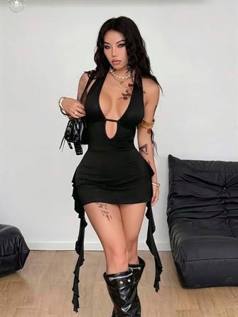 Siyah Fantezi Elbise 5117