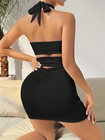 Siyah Fantezi Elbise 6669