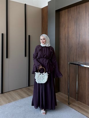 Astarlı Etekli Takım Mor