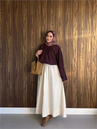 Balon Kol Bluz Bordo