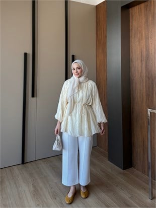 Balon Kollu Tunik Sarı