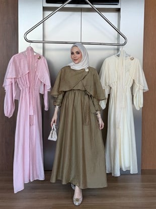 Bolero Detaylı Elbise Yeşil