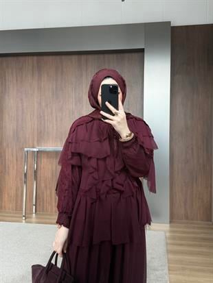 Dantel Tasarım Takım Bordo