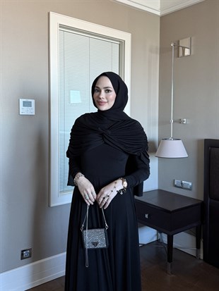 Düğüm Detaylı Abiye Siyah