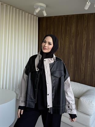 Fermuarlı Tasarım Ceket Siyah
