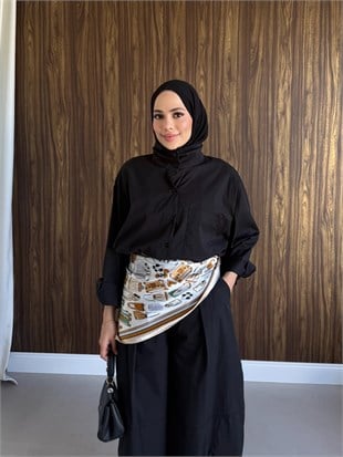 Hakim Yaka Düğmeli İkili Takım Siyah