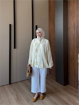 Kruvaze Bağlamalı Tunik Sarı