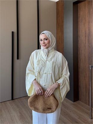 Kruvaze Bağlamalı Tunik Sarı