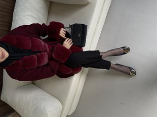 Kürk Detaylı Hırka Bordo