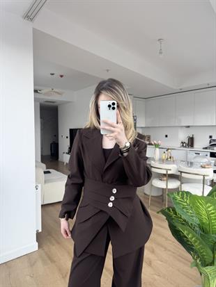Premium Ceket Takım Kahverengi