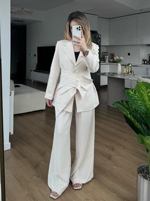 Premium Ceket Takım Krem