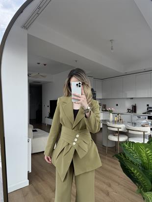 Premium Ceket Takım Yağ Yeşili