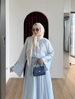 Salaş Kol Etekli Takım Buz Mavisi