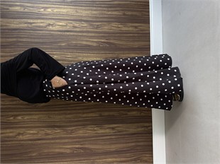 Siyah Puantiye Etek Yumuşak Kumaş
