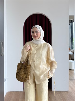 Tensel Pantolon Takım Sarı
