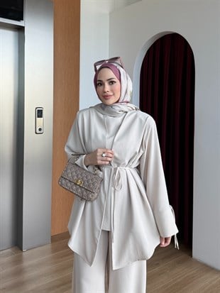 Üçlü Kimono Takım Krem