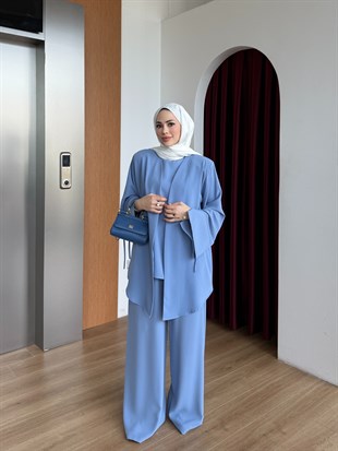 Üçlü Kimono Takım Mavi