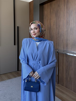 Vatkalı Abaya Takım Mavi