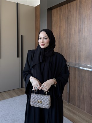 Vatkalı Abaya Takım Siyah