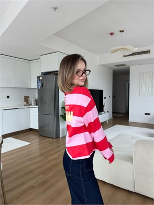 Vintage Desen Bluz Pembe (ÖN SİPARİŞ)