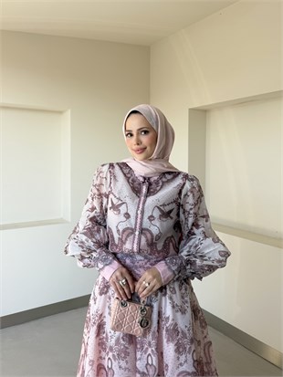 Vintage Esintili Dantel Detaylı Takım Pembe