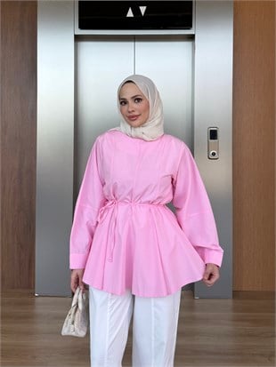 Volanlı Tunik Pembe