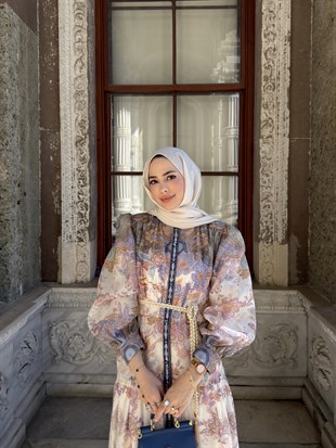 Vual Tasarım Elbise Mavi (ÖN SİPARİŞ)