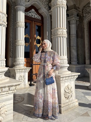Vual Tasarım Elbise Mavi (ÖN SİPARİŞ)