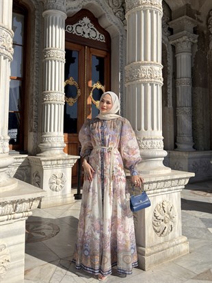 Vual Tasarım Elbise Mavi (ÖN SİPARİŞ)