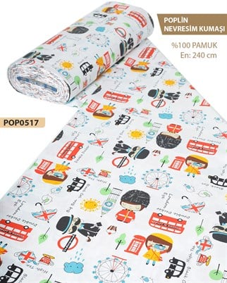 %100 Pamuk Poplin Nevresim Kumaşı En 240 cm-POP0517-17