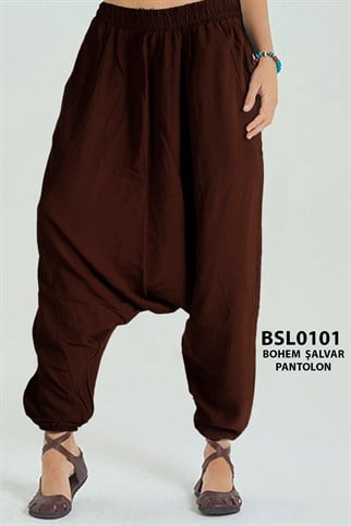 Bohem Tarz Viskon Şalvar Pantlon Standart Beden (Cepli) BSL0101-8601