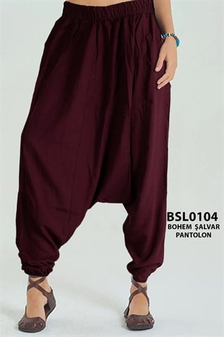Bohem Tarz Viskon Şalvar Pantlon Standart Beden (Cepli) BSL0104-8611