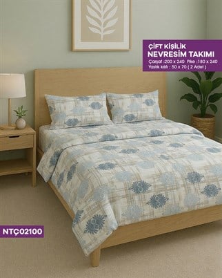 ÇİFT KİŞİLİK RANFORCE NEVRESİM TAKIMI NTÇ02100-32204