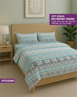 ÇİFT KİŞİLİK RANFORCE NEVRESİM TAKIMI NTÇ0295-32205