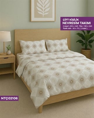 ÇİFT KİŞİLİK RANFORCE NEVRESİM TAKIMI NTÇ02106-32302