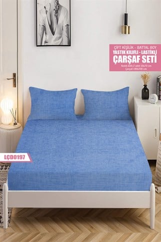 Çiftkişilik BATTAL Lastikli Çarşaf Seti 180x200cm LÇD0197-30808