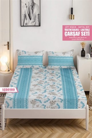 Çiftkişilik BATTAL Lastikli Çarşaf Seti 180x200cm LÇD0180-30307