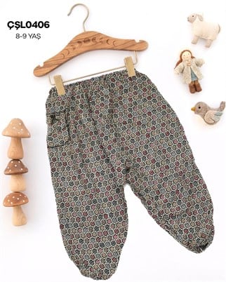 Çocuk Şalvarı 8-9 Yaş Viskon Lastikli Paça  (Cepli) ÇŞL0406-6