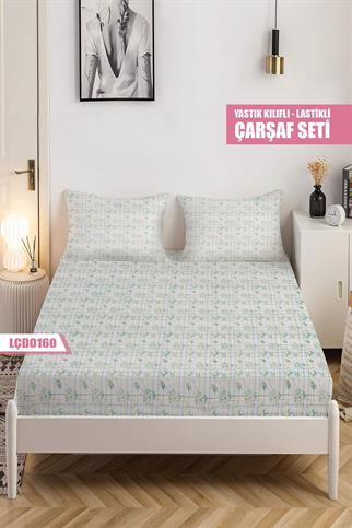 Desenli Çiftkişilik Lastikli Çarşaf Seti (Yastıklı ) 180x200cm LÇD0160-31301