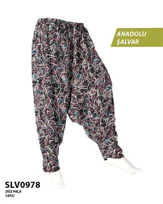 Viskon Düz Palça Anadolu Şalvar (Cepli) SLV0978-13609